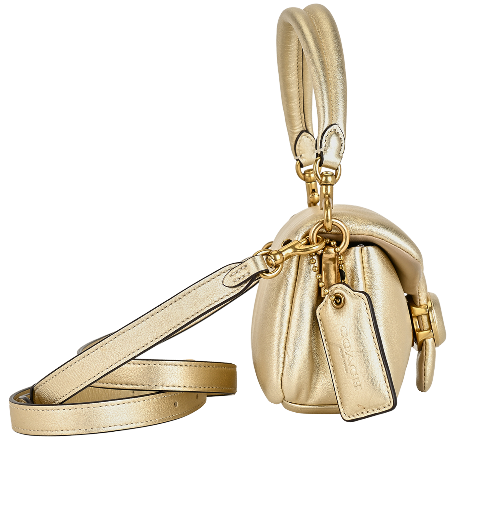 Pillow Tabby Shoulder Bag 18, &pound;220, Handbags, Gold, Leather, Side view